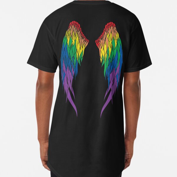 Pride Flag - Angel Wings Long T-Shirt