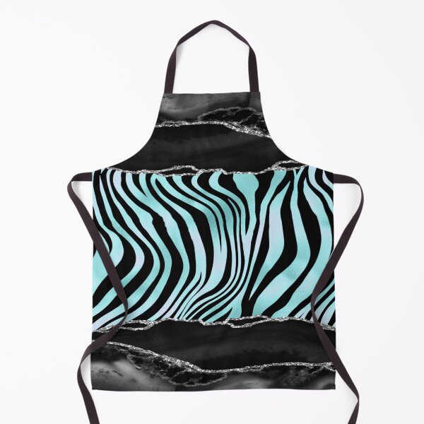 Item preview, Teal Black Turquoise Zebra Stripes Black Granite designed and sold by WOW TeesAndThings.