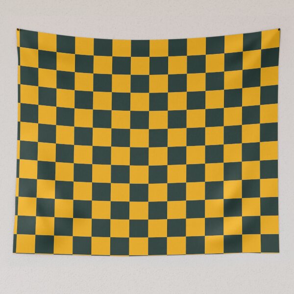 Item preview, Green and Gold Square Chessboard or Checker Board Grid Pattern designed and sold by RKA-Products.