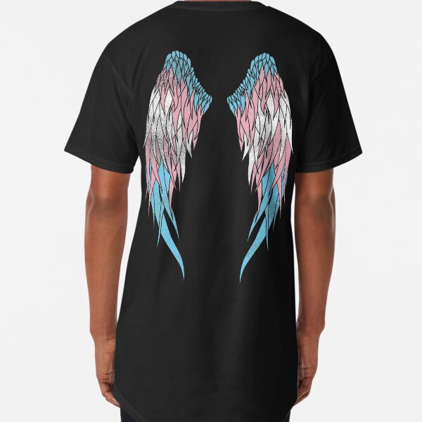 Transgender Flag - Angel Wings Long T-Shirt