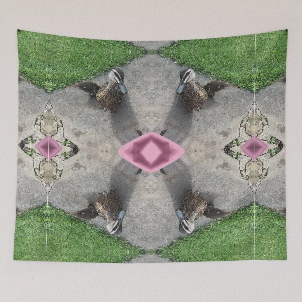 Item preview, Duck Group: Duck Mother with Duckling, Green Grass and Pink Knee designed and sold by RoseAromas.