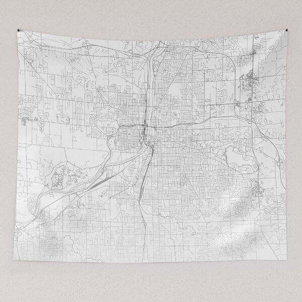 Item preview, Grand Rapids Map, Art Print By LandSartprints designed and sold by LandSartprints.