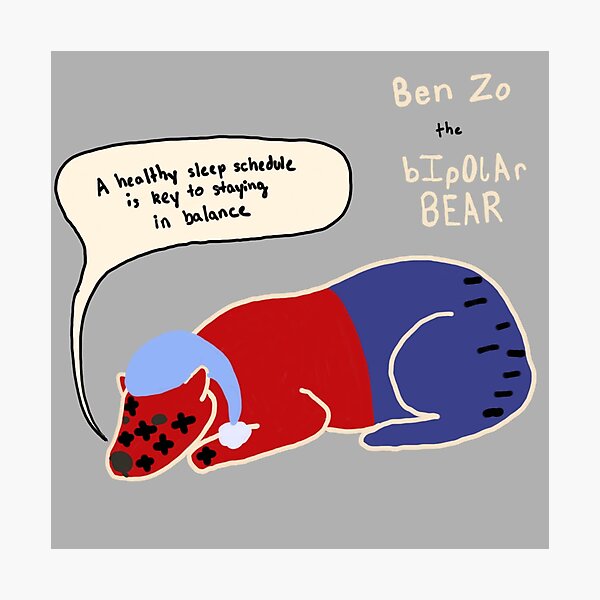 Item preview, Bipolar bear on sleep hygiene designed and sold by ksail.
