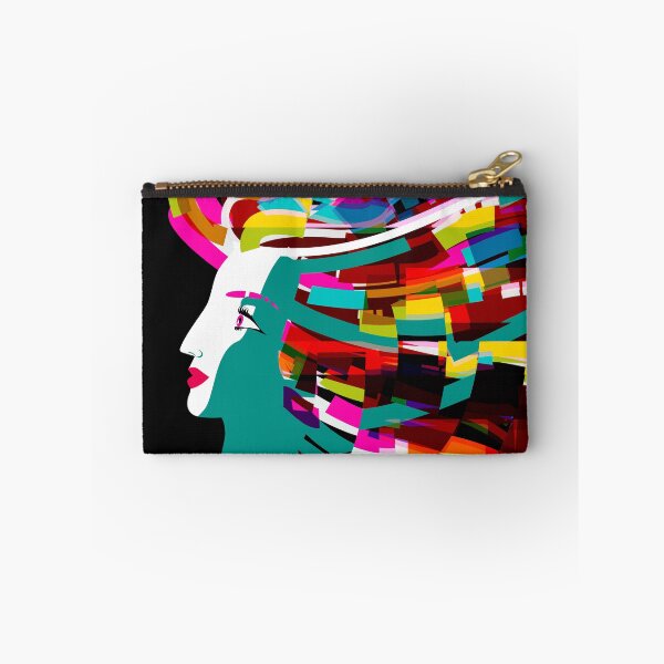 Item preview, glitched colorful cyberspace happy woman face designed and sold by matintheworld ( delcarmat ).