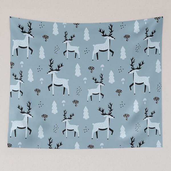 Item preview, Cute pattern with blue deer designed and sold by della95.