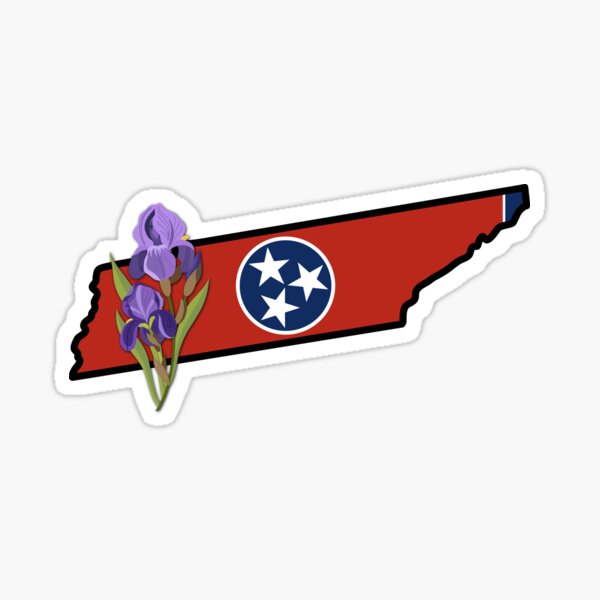Item preview, State of Tennessee Flag with State Flower Iris 3 designed and sold by Gsallicat.