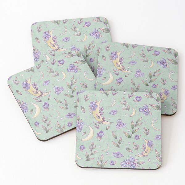 Item preview, Green Lunar Floral Pattern Moon Magic Flower Design designed and sold by JenniferCharlee.