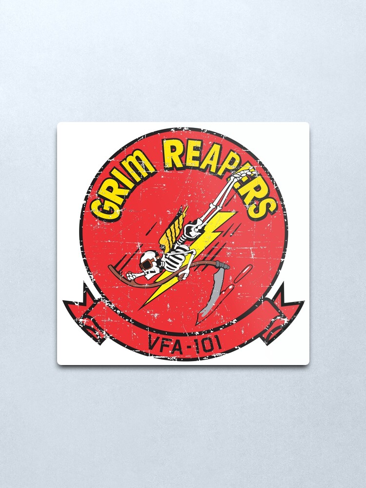 Alternate view of VFA-101 Strike Fighter Squadron Grim Reapers - Grunge Style Metal Print
