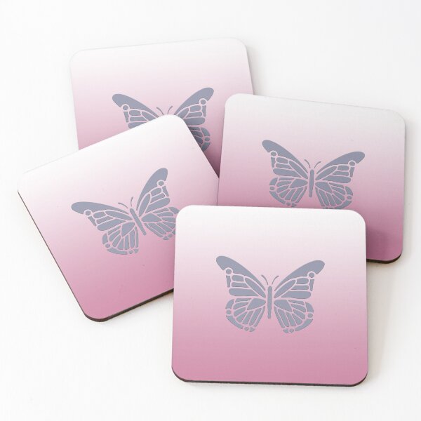 Item preview, Rose Petal Pink Gradient with Violet Verbena Beveled Butterfly designed and sold by AliCatOriginals.