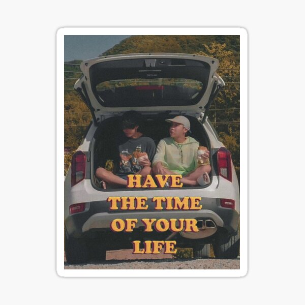 V and jhope in the soop with quotes Sticker