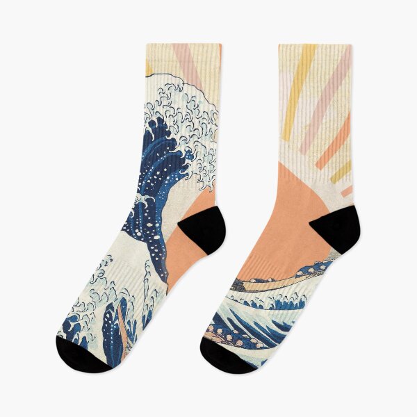 Item preview, The Great Wave off Kanagawa Retro Vintage Sunset designed and sold by ind3finite.
