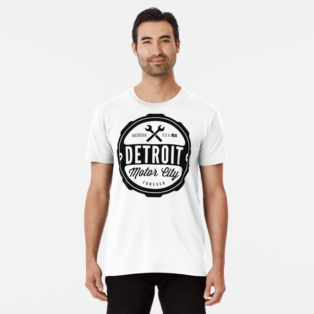  (0001) Detroit Motor City Forever T-Shirt, Detroit T-Shirts LLC  Black : Sports & Outdoors