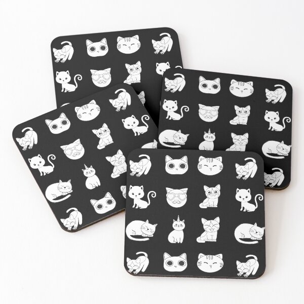 Item preview, Black and white cat pattern pack designed and sold by fluffyfriends.