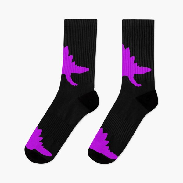 Item preview, Purple Stegosaurus on black background designed and sold by UncleStuScience.