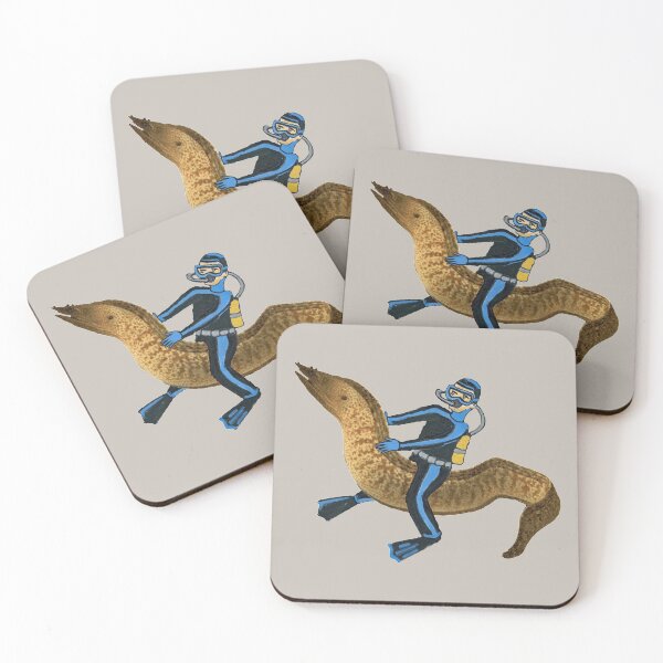 Item preview, Vintage Underwater Scuba Diver Riding a Giant Eel designed and sold by urmaddad.