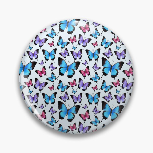 Item preview, blue purple pink butterfly art designed and sold by Kmerchdesign.