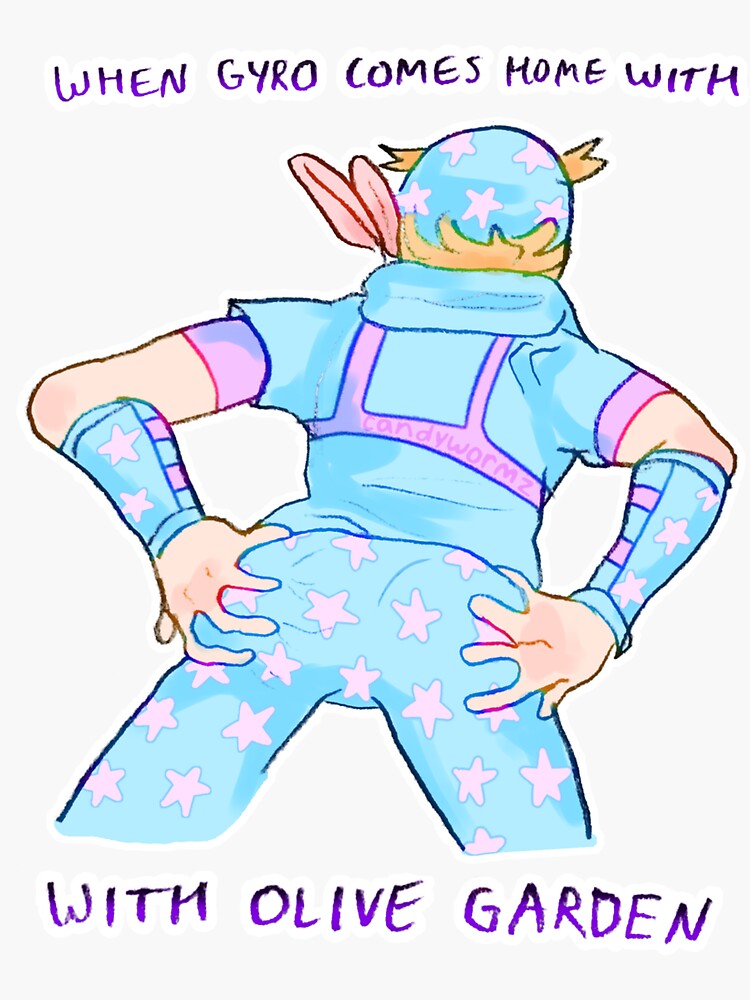 "When Gyro comes home with Olive Garden" Sticker for Sale by candywormz