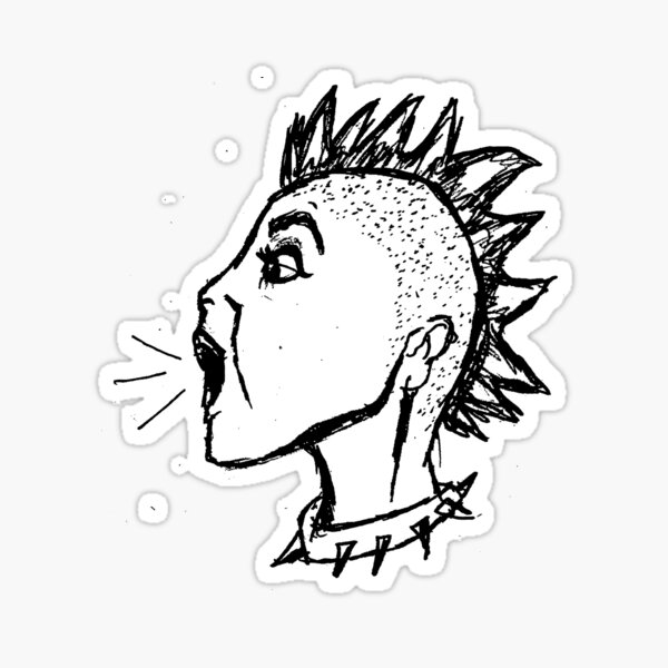 Punk Mohawk, Black and White / ToolCrypto / Pixel Art - Punk