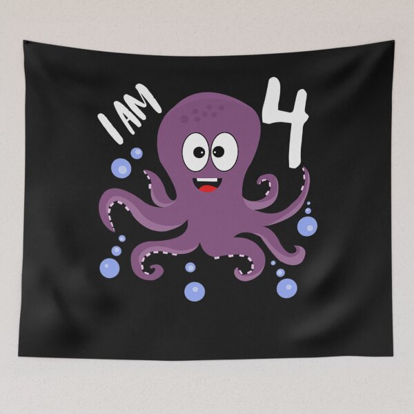 Item preview, Octopus Lover 4th Birthday Design I Am 4 Sea Creature designed and sold by ANABARRIOS.