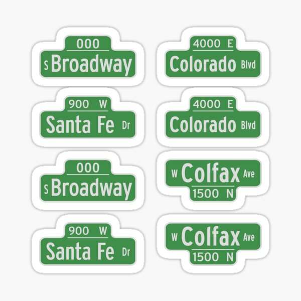 Denver Street Sign Sticker Pack No. 1 Sticker