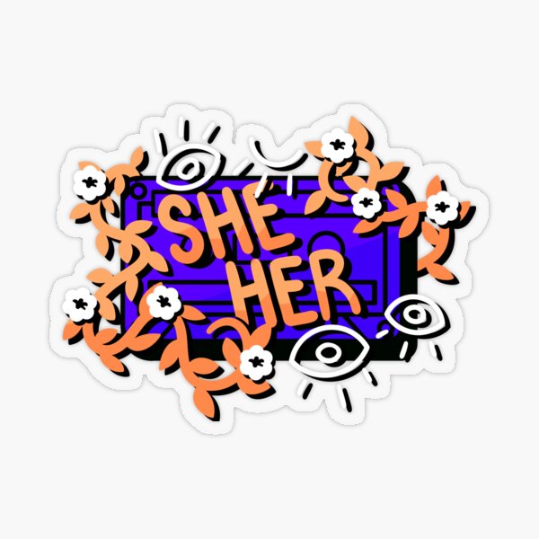 Item preview, Statement She Her - Blue/Orange designed and sold by rollingtape.