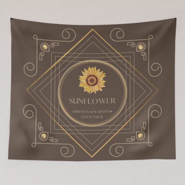 Item preview, Meaningful Sunflower: Ambition, Warmth, Good Luck, Flower, Pretty, Art Deco, Nature, Brown designed and sold by silentndesigns.