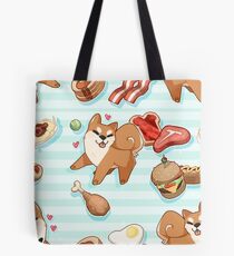 Tileable shiba - Blue Tote Bag