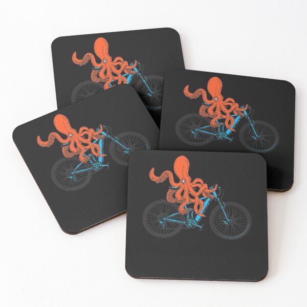 Item preview, Octopus On Bicycle Cycling Eight Long Arms Graphic Print designed and sold by ANABARRIOS.