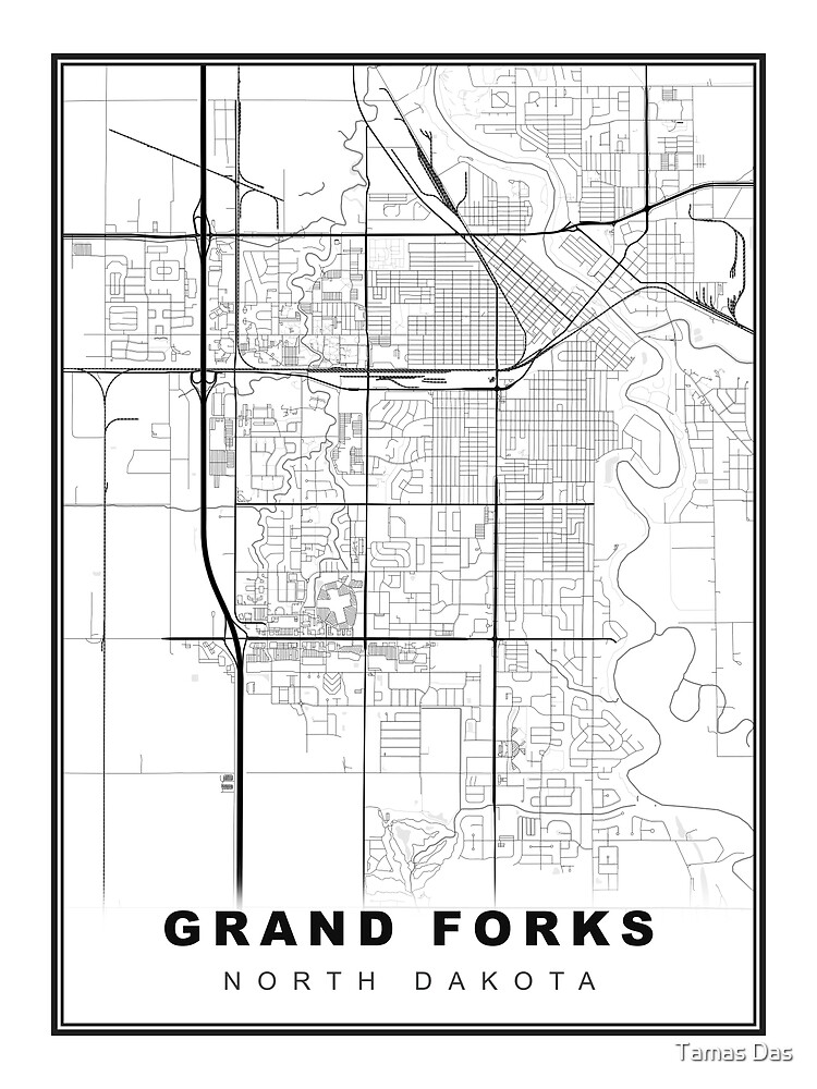 "Grand Forks Map" Poster by sibudas Redbubble