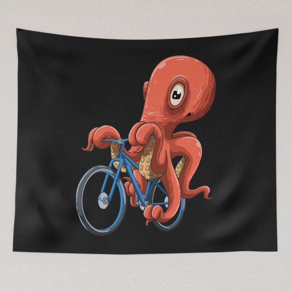 Item preview, Octopus On Bicycle Octopus Riding Bicycle designed and sold by ANABARRIOS.