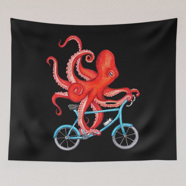 Item preview, Octopus on bicycle Gift And Cycling Octopus designed and sold by ANABARRIOS.