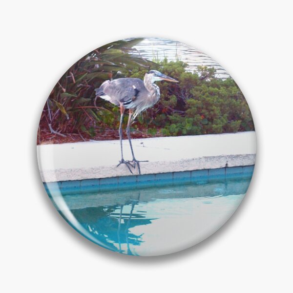 Item preview, Heron enjoying the pool designed and sold by B. Randi Bailey.