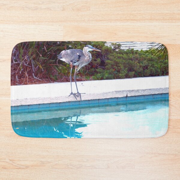 Item preview, Heron enjoying the pool designed and sold by B. Randi Bailey.