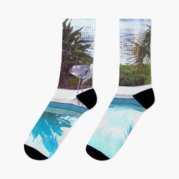 Item preview, Heron enjoying the pool designed and sold by B. Randi Bailey.