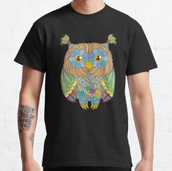 Rainbow mandala owl, owl mandala, rainbow owl, gifts for owl lovers, animal mandala design, cute owl gift, zentangle owl gift, animal lovers Classic T-Shirt