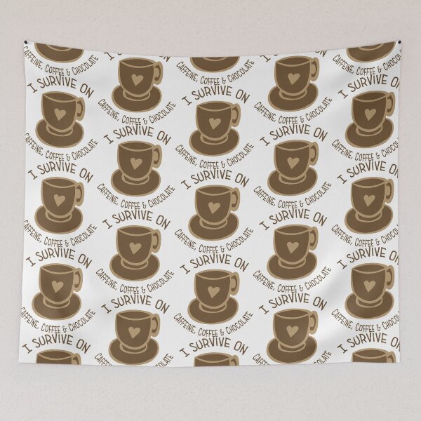 Item preview, I Survive on Caffeine, Coffee and Chocolate/Coffee Gift/Coffee Mug designed and sold by burlybot.