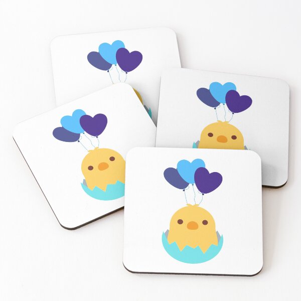 Item preview, Cute Hatching Chick with Blue Balloons designed and sold by Cluckin' Mad.