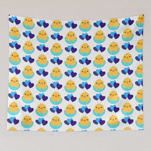 Item preview, Cute Hatching Chick with Blue Balloons designed and sold by Cluckin' Mad.