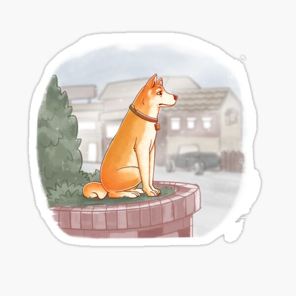"Hachiko" Sticker for Sale by Mirakipulart Redbubble