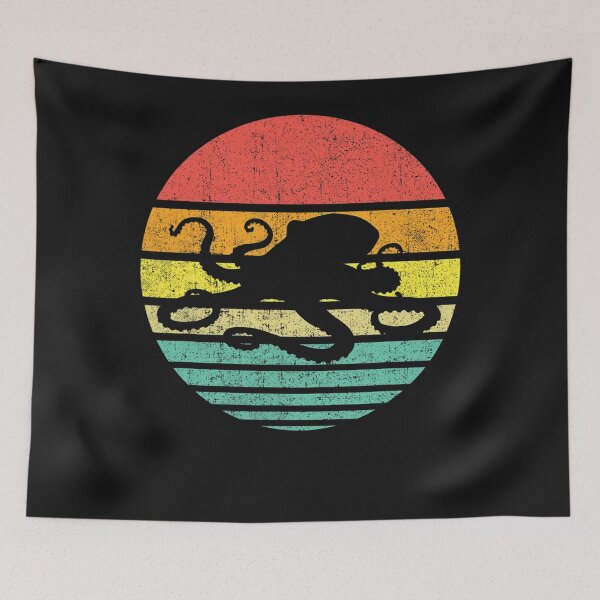 Item preview, Octopus Retro Sunset Marine Ocean Sea Life Kraken Cephalopod designed and sold by ANABARRIOS.
