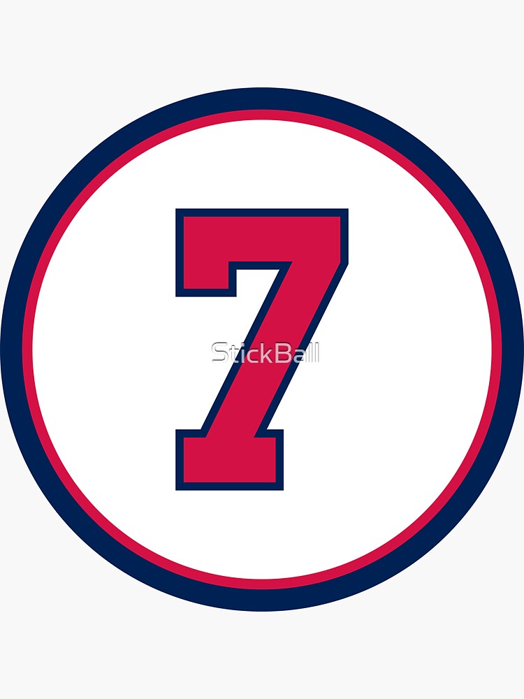 dansby swanson jersey number Sticker for Sale by madisonsummey