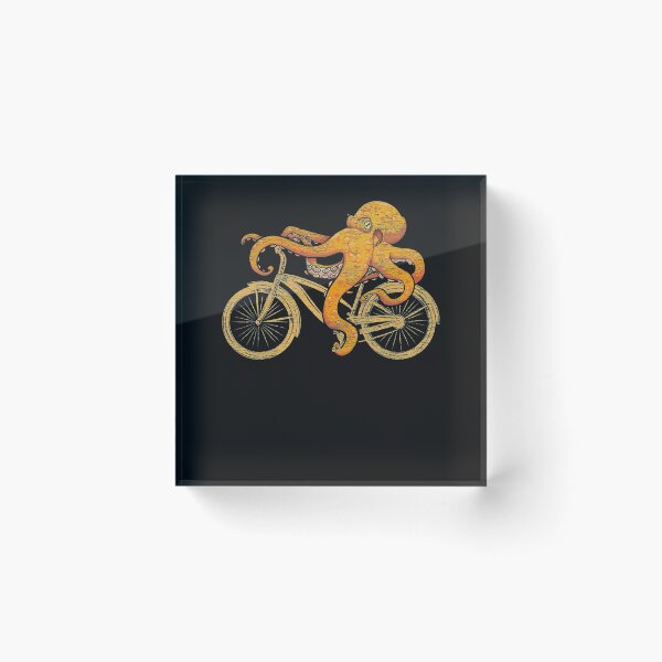 Item preview, Octopus Riding Bicycle Octopus designed and sold by ANABARRIOS.