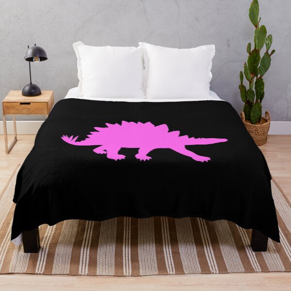 Item preview, Pink Stegosaurus on black background designed and sold by UncleStuScience.