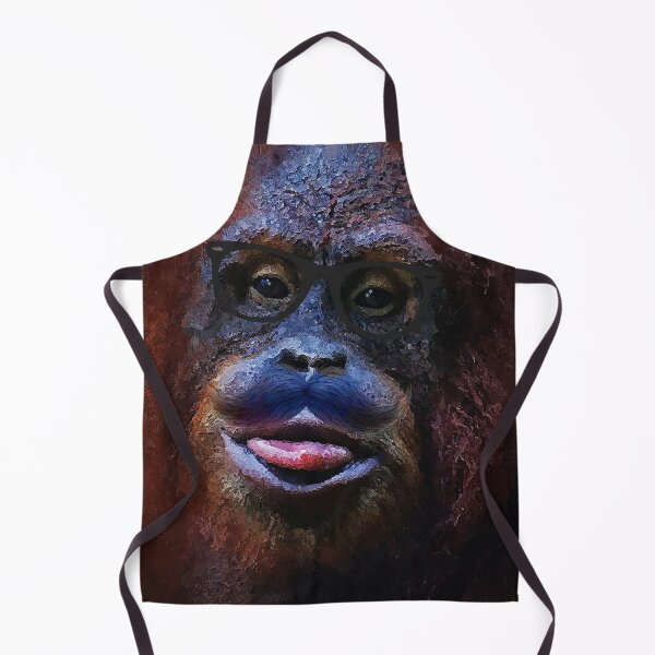 Item preview, komik orangutan with glasses and mustache painting | orangutan painting designed and sold by KARTICK DUTTA.