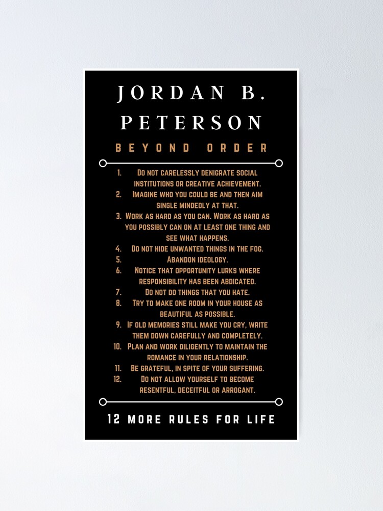 Beyond Order - 12 more for By Jordan B. Peterson" Poster by self-carewmarcy Redbubble