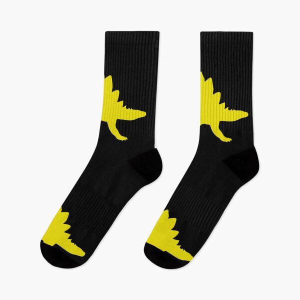 Item preview, Yellow Stegosaurus on black background designed and sold by UncleStuScience.