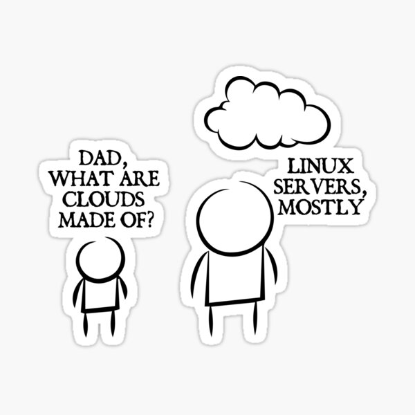 Nubes - Servidor Linux - Bromas divertidas de programación Pegatina