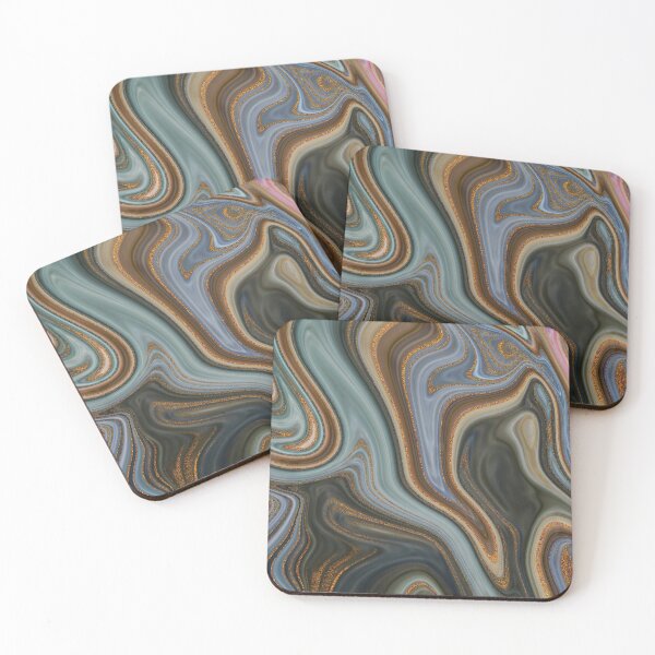 Item preview, Warm Colors Marble Art Gold Streaks designed and sold by WOW TeesAndThings.