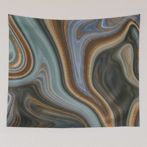 Item preview, Warm Colors Marble Art Gold Streaks designed and sold by WOW TeesAndThings.
