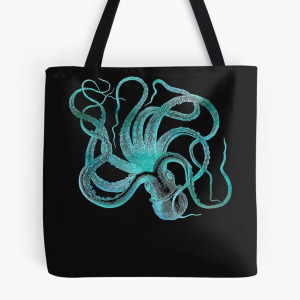 Item preview, Octopus Squid Blue Vintage Illustration Distressed Steampunk designed and sold by ANABARRIOS.